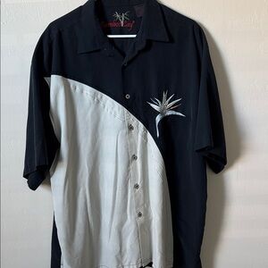 Bamboo Cay Men's Black and White Casual Shirt